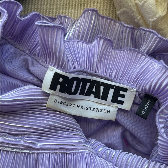 ROTATE Purple Ivy Pleated Mini Dress Ruffled - Picture 2 of 12